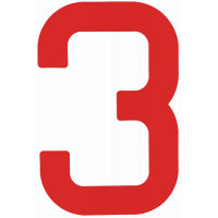 NUMERAL 3 VERMELHO 23,5 OPTIPARTS