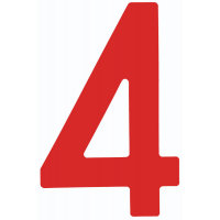 NUMERAL 4 VERMELHO 23,5 OPTIPARTS