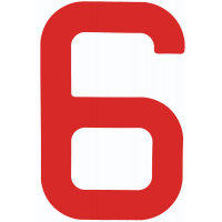 NUMERAL 6 VERMELHO 23,5 OPTIPARTS