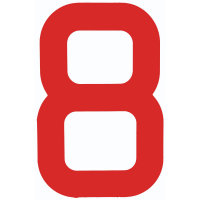 NUMERAL 8 VERMELHO 23,5 OPTIPARTS