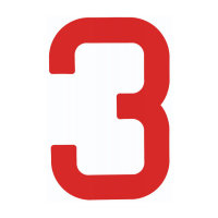 NUMERAL 3 VERMELHO 30,5 OPTIPARTS ILCA