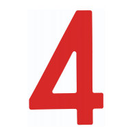 NUMERAL 4 VERMELHO 30,5 OPTIPARTS ILCA