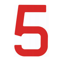 NUMERAL 5 VERMELHO 30,5 OPTIPARTS ILCA